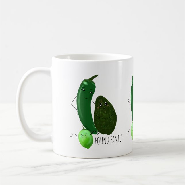 Guacamole Family Meme with Jalapeno Avocado Lime Coffee Mug (Left)