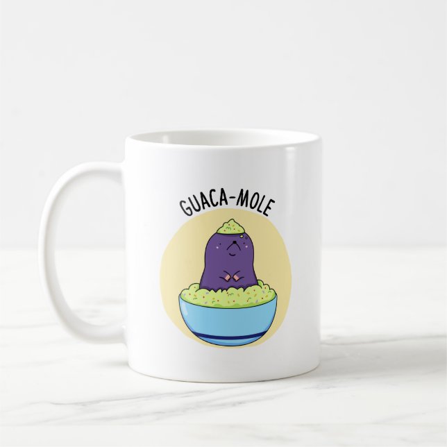 Guacamole Funny Mole In Guacamole Dip Pun  Coffee Mug (Left)