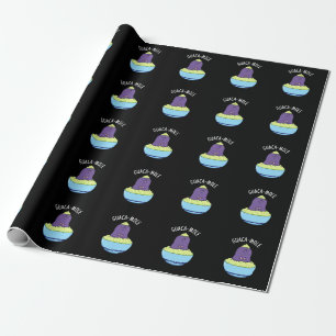 Guacamole Funny Mole In Guacamole Dip Pun Dark BG Wrapping Paper