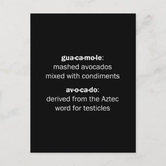Guacamole Testicles Postcard