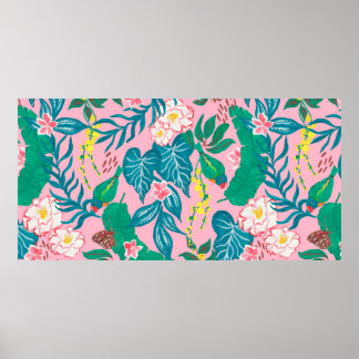 Guache painting seamless pattern with abstract tro poster
