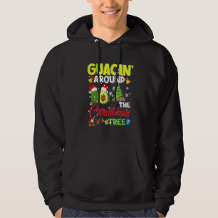 Guacin Around The Xmas Tree Christmas Santa Avocad Hoodie
