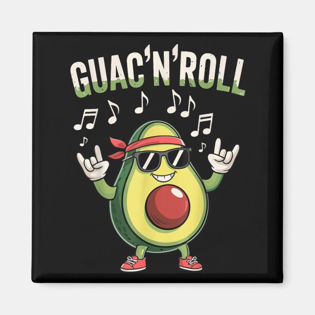 Guac'n'roll avocado rock  magnet (Front)