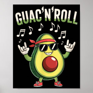 Guac'n'roll avocado rock  poster