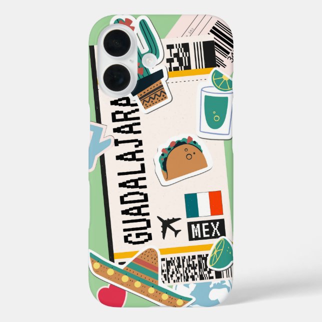 Guadalajara Boarding Pass Case-Mate iPhone Case (Back)