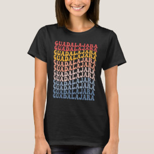 Guadalajara City Groovy Retro T-Shirt