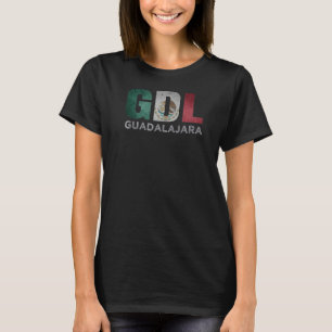 Guadalajara Mexico Flag Mexican Roots Airport Code T-Shirt