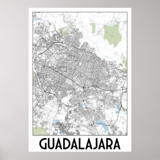 Guadalajara, Mexico map Poster