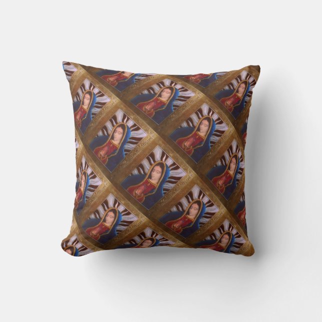 Guadalupe Blue and Gold Cushion (Front)