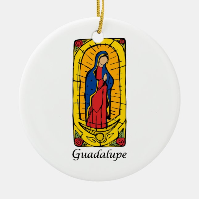 Guadalupe Ceramic Tree Decoration (Front)