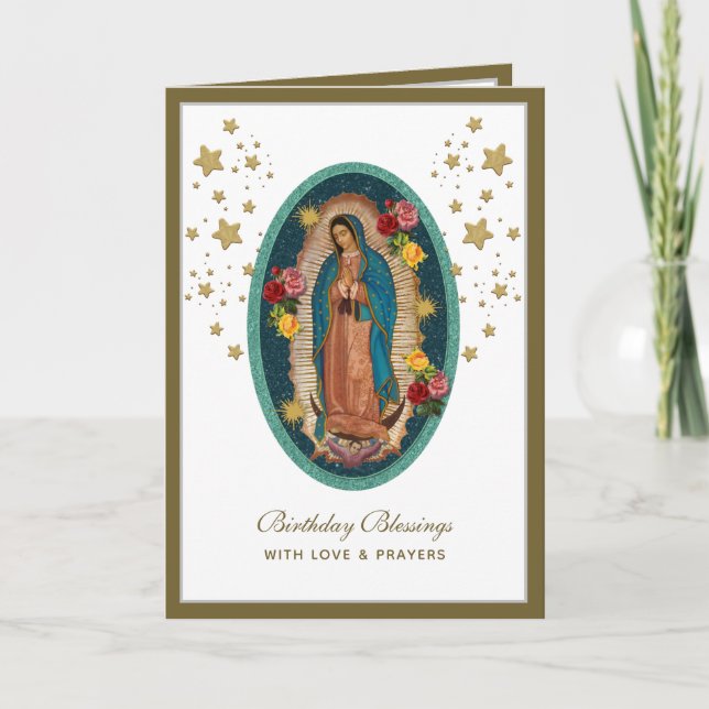 Guadalupe Elegant Religious Celebration Card (Front)