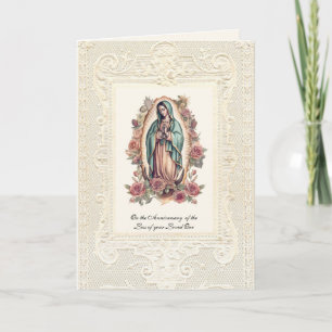 Guadalupe Floral Anniversary of Death Loved One Card