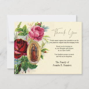 Guadalupe Floral  Funeral Condolence Sympathy Thank You Card