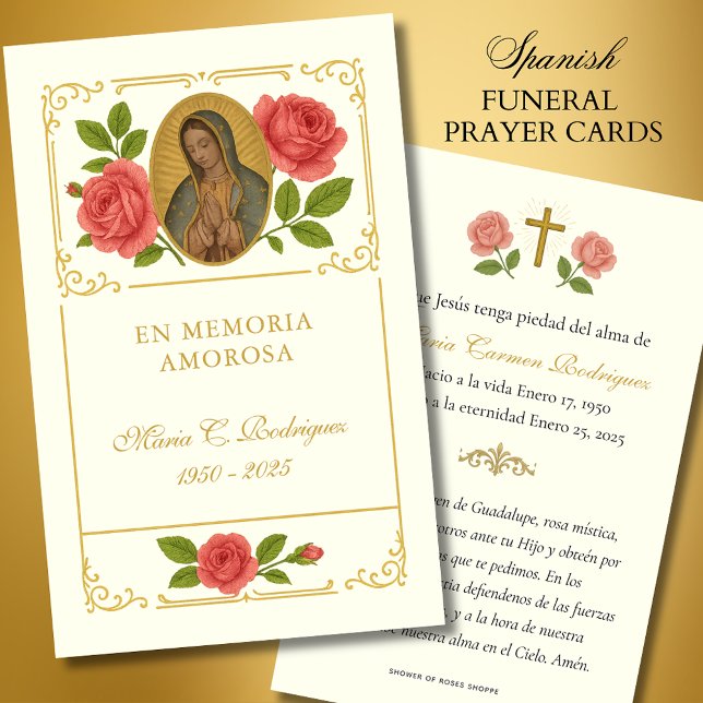 Guadalupe Floral Roses Memorial Funeral Prayer (Creator Uploaded)