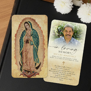 Guadalupe Funeral Catholic Photo Memorial Card