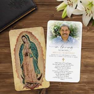 Guadalupe Funeral Catholic Prayer Card