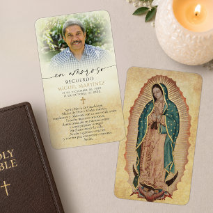 Guadalupe In Loving Memory Photo Prayer Card
