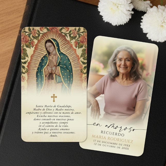Guadalupe In Loving Memory Spanish Prayer Cards (Creator Uploaded)