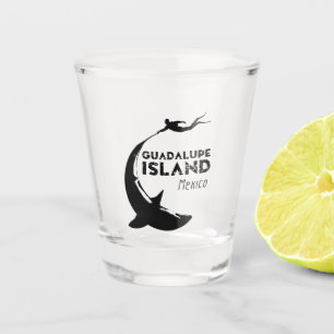 Guadalupe Island Mexico Scuba Diving With Sharks Shot Glass