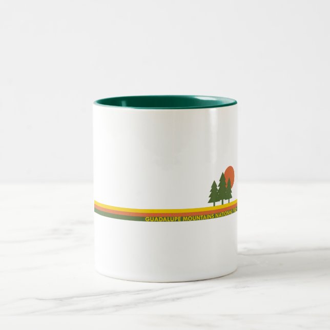 Guadalupe Mountains National Park Pine Trees Sun Two-Tone Coffee Mug (Center)