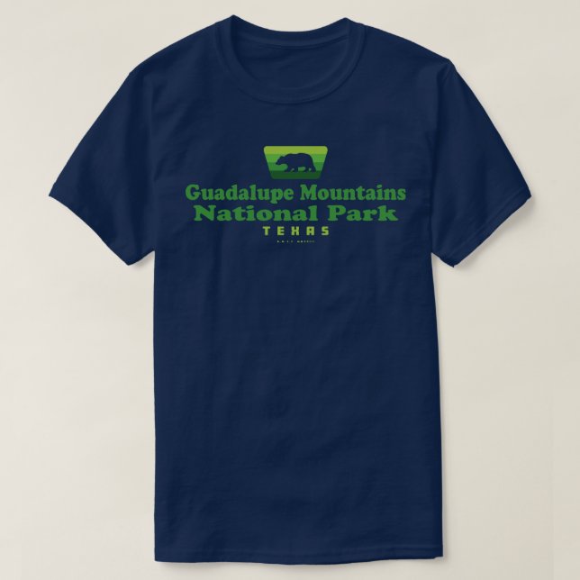 Guadalupe Mountains National Park Retro Badge Bear T-Shirt (Design Front)