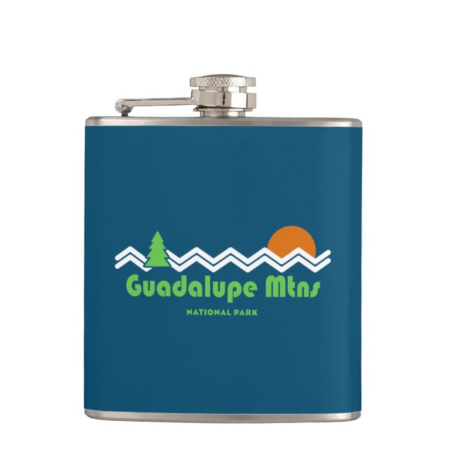 Guadalupe Mountains National Park Retro Hip Flask (Front)