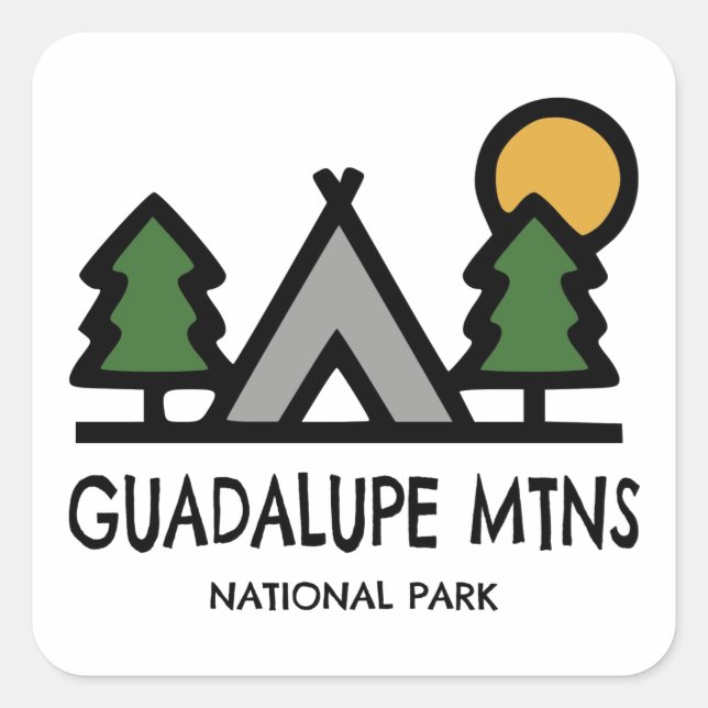 Guadalupe Mountains National Park Square Sticker (Front)