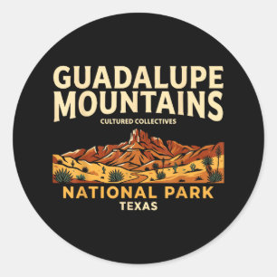 Guadalupe mountains national park texas vintage classic round sticker