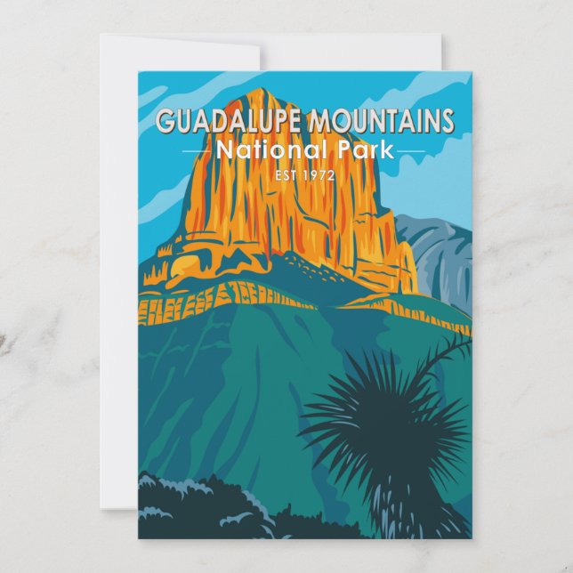  Guadalupe Mountains National Park Texas Vintage  Holiday Card (Front)