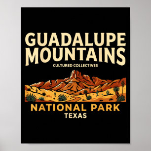 Guadalupe mountains national park texas vintage poster