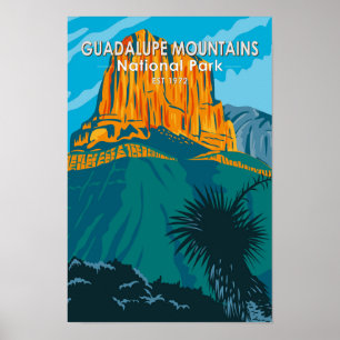 Guadalupe Mountains National Park Texas Vintage Poster