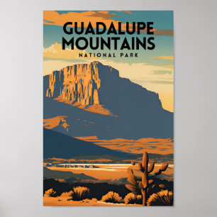 Guadalupe Mountains National Park Vintage Travel  Poster