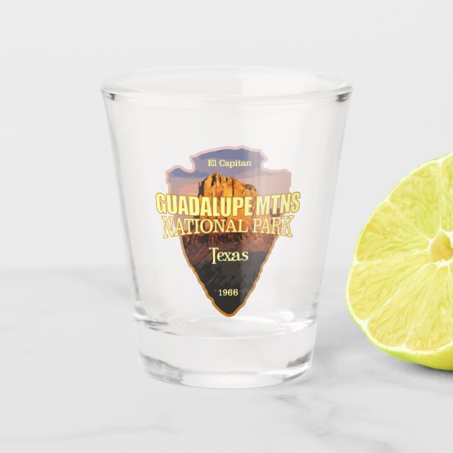 Guadalupe Mtns NP (arrowhead) Shot Glass (Front)