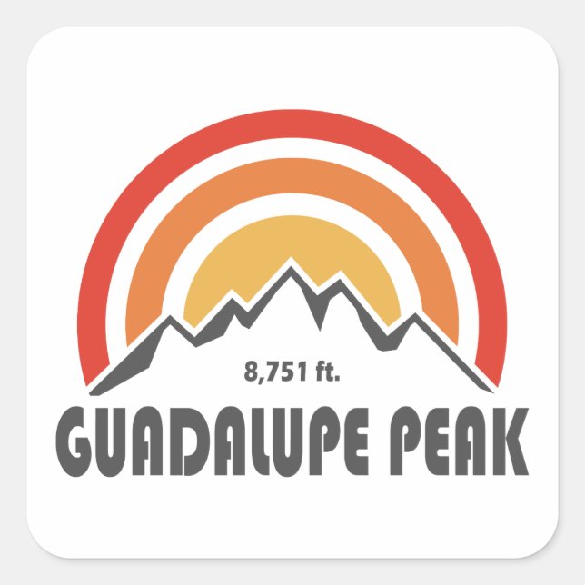 Guadalupe Peak Square Sticker (Front)