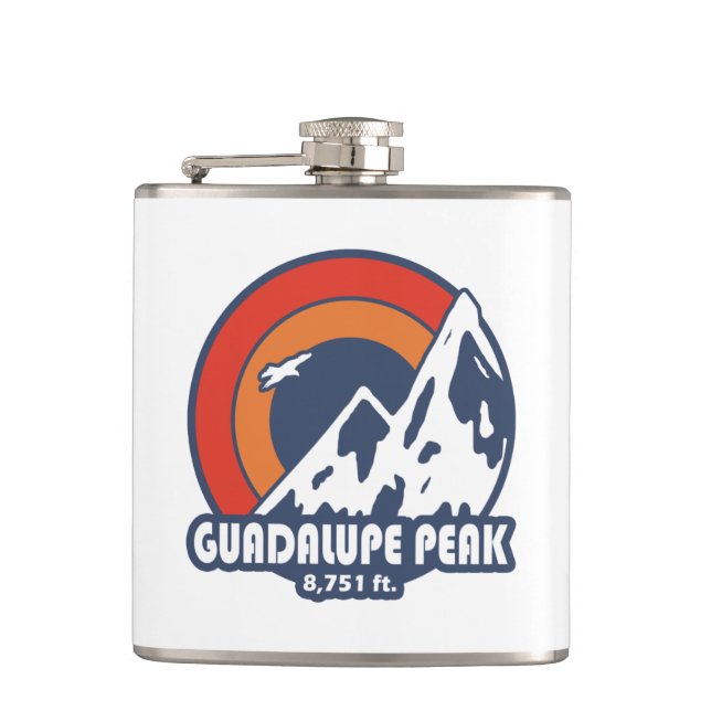 Guadalupe Peak Texas Sun Eagle Hip Flask (Front)