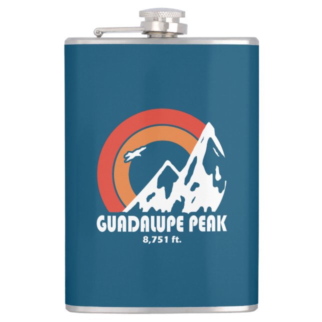 Guadalupe Peak Texas Sun Eagle Hip Flask (Front)
