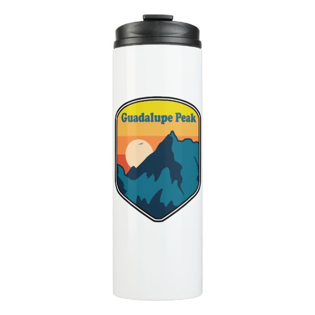 Guadalupe Peak Texas Sunrise Thermal Tumbler (Front)