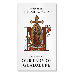 Guadalupe Religious Catholic Virgin Mary Prayer Magnetic Business Card