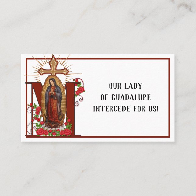 Guadalupe  Religious  Prayer Holy Cards (Front)