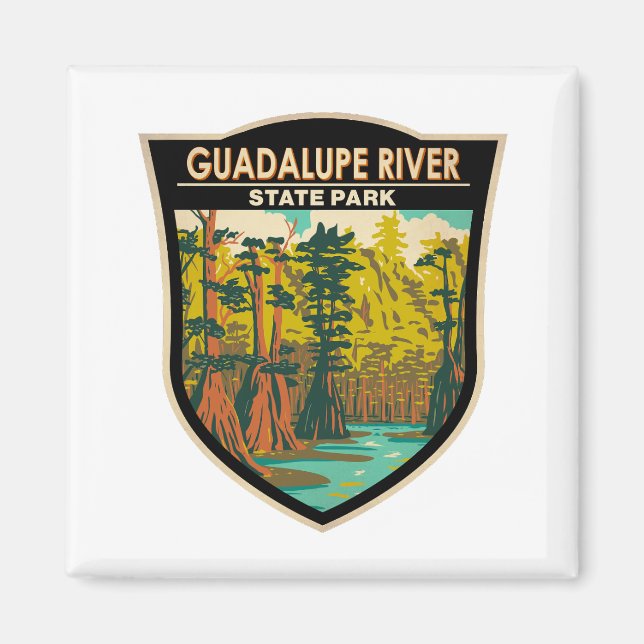 Guadalupe River State Park Texas Vintage Magnet (Front)