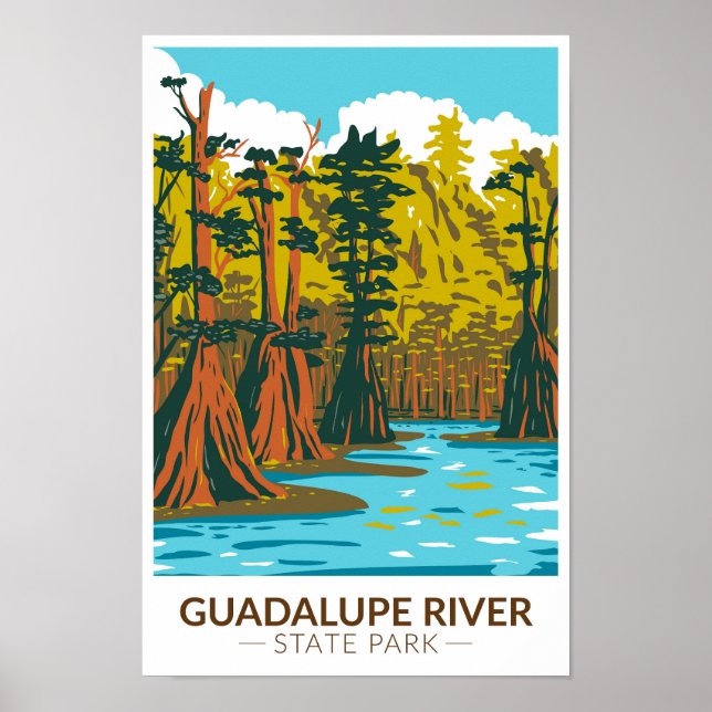 Guadalupe River State Park Texas Vintage  Poster (Front)