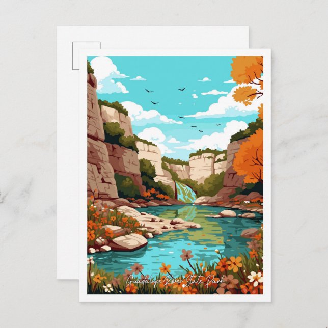 Guadalupe River State Park Texas Vintage Travel Postcard (Front/Back)