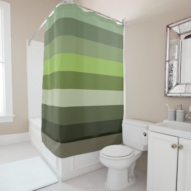 Guadalupe River Stripes   Shower Curtain (In Situ)
