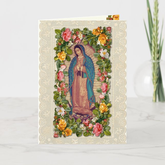 Guadalupe Virgin Mary Catholic Spanish Gracias Thank You Card (Front)