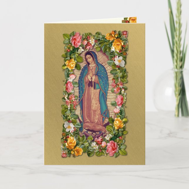 Guadalupe Virgin Mary Catholic Spanish Gracias Thank You Card (Front)