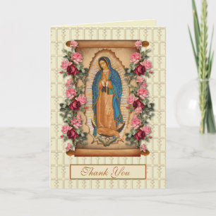 Guadalupe Virgin Mary Funeral Condolence Spanish Thank You Card