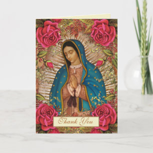 Guadalupe Virgin Mary Funeral Condolence Spanish Thank You Card