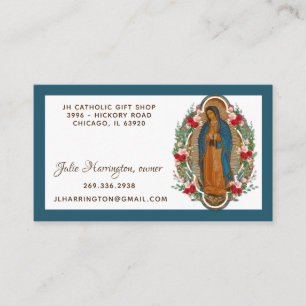 Guadalupe Virgin Mary Roses Religious Floral  Business Card