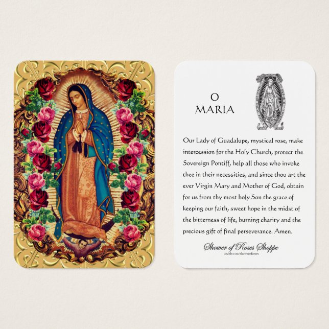 Guadalupe Virgin Mary Spanish Prayer Holy Card (Front & Back)