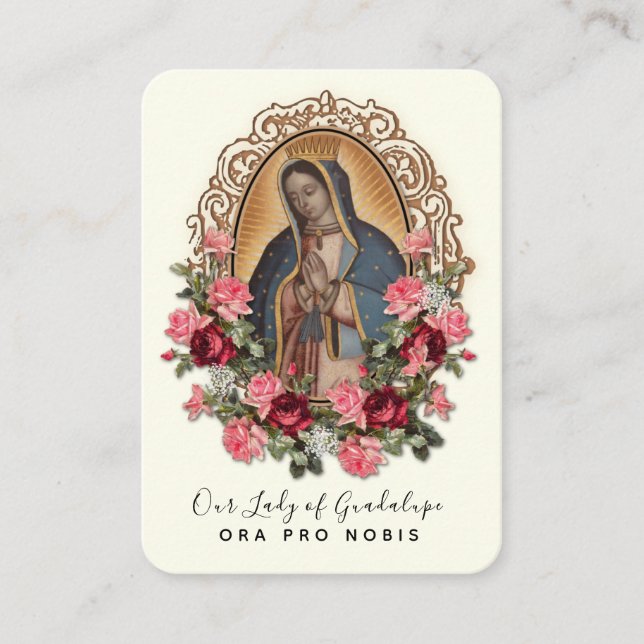 Guadalupe Virgin Mary Spanish Prayer Holy Card (Front)